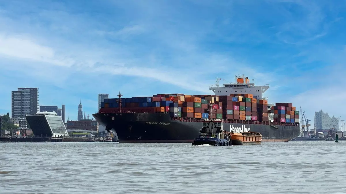 A large cargo ship with many containers