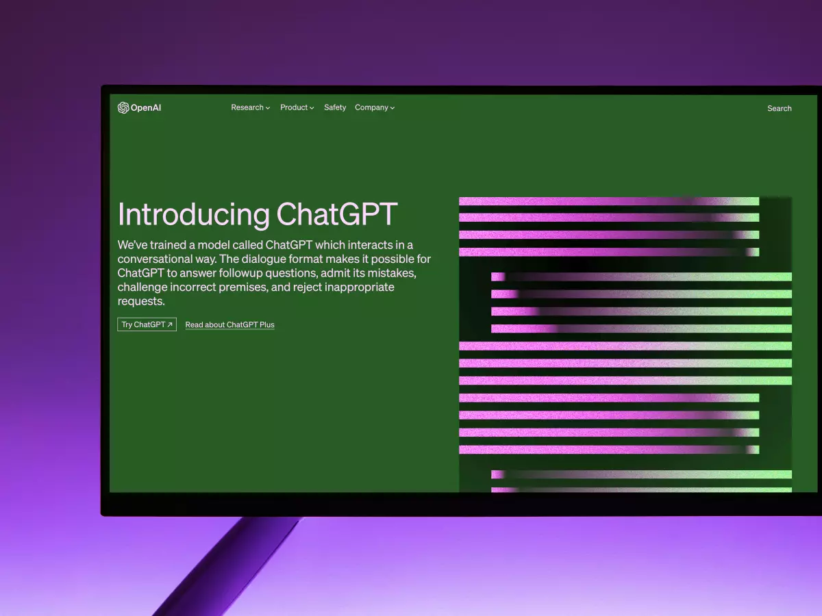 A computer screen displaying the ChatGPT website.