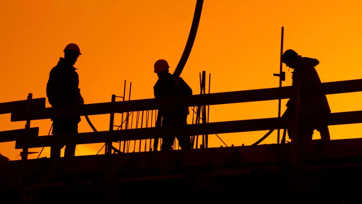 Construction workers working at a construction site