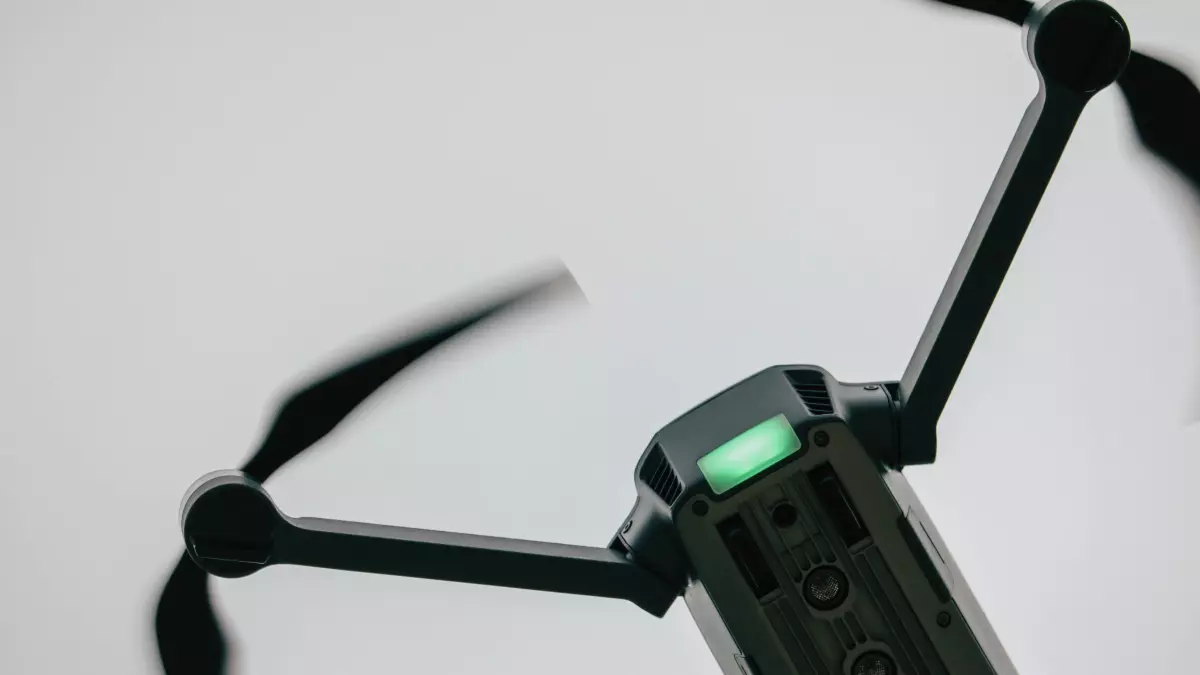 A close-up shot of a drone