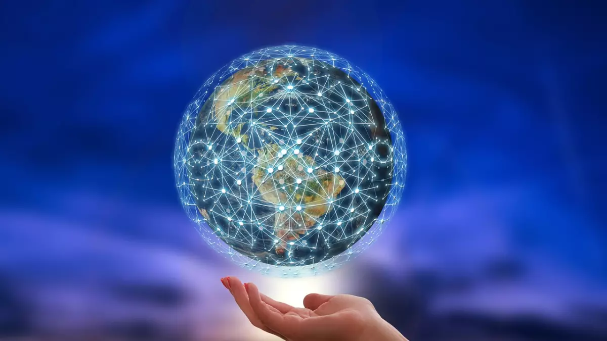 A hand holding a glowing globe, symbolizing interconnectedness and the potential impact of Visa