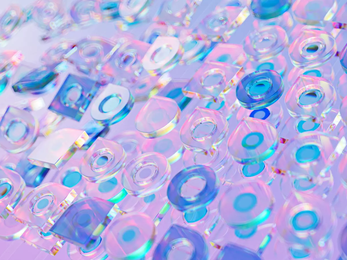 A close-up shot of a pile of colorful, translucent plastic numbers.