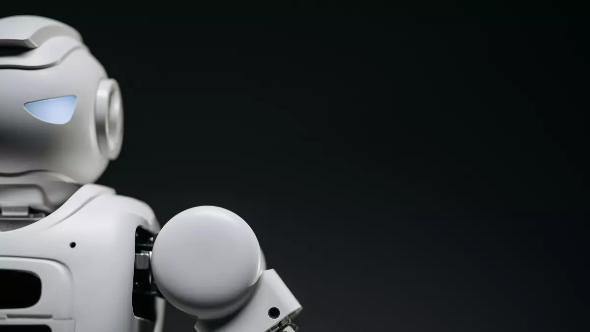 A close-up image of a humanoid robot