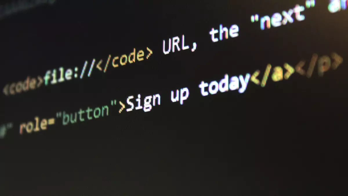 Closeup of code on a computer screen