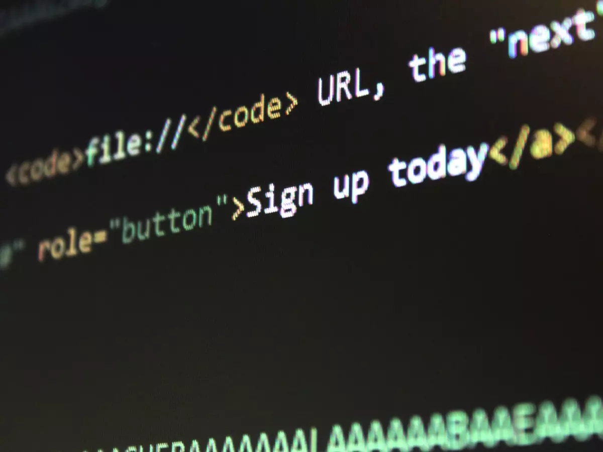 Closeup of code on a computer screen