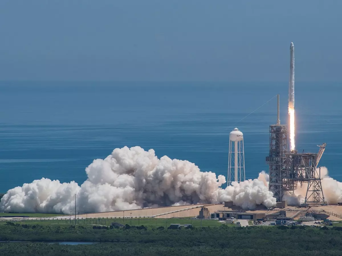 A SpaceX rocket launch.